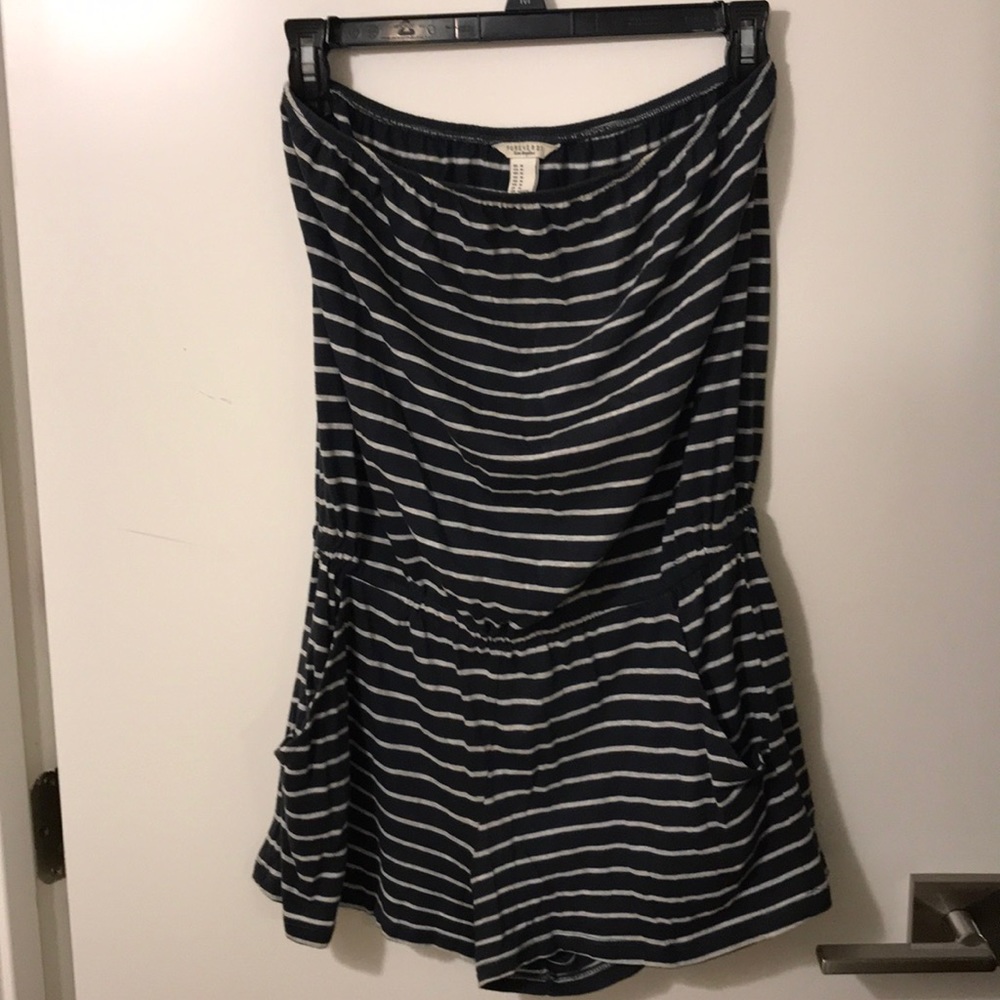 Basic Striped Blue Romper